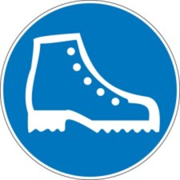 Pictogram 607 Ø 200mm polypropylene - safety shoes mandatory